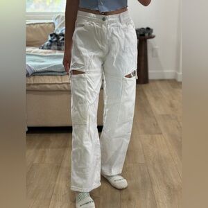 White Cargo Jean Pants with deep pockets! (YESSTYLE)